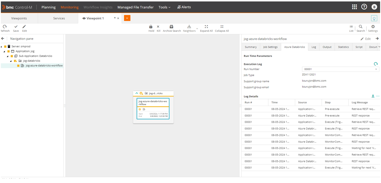 Databricks workflow executing