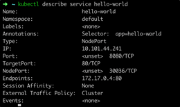 Kubernetes NodePort service description