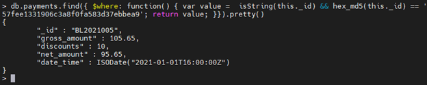 MongoDB $where operator example.