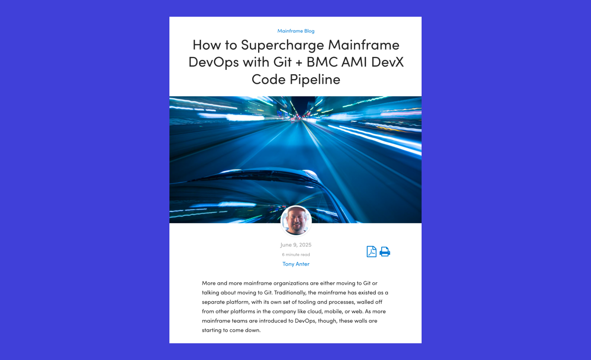 How to Supercharge Mainframe DevOps with Git + BMC AMI DevX Code Pipeline