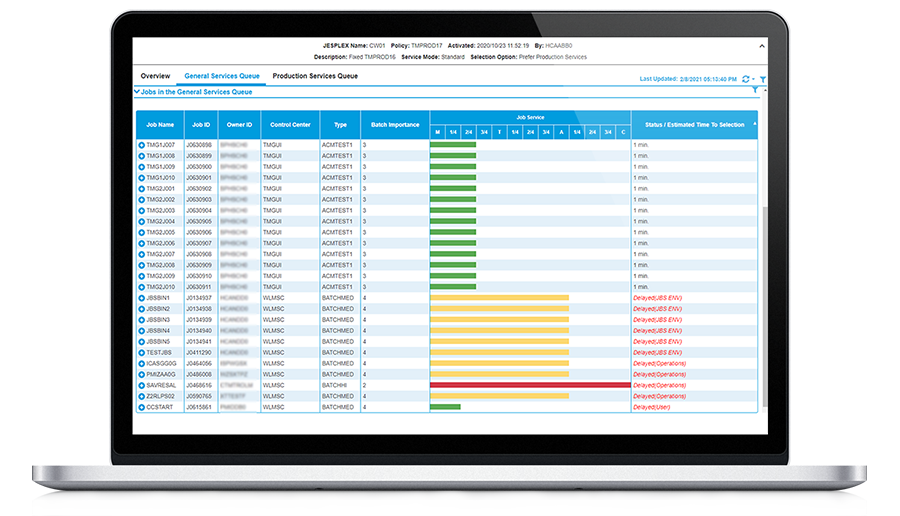 See when jobs will be selected for execution or delayed